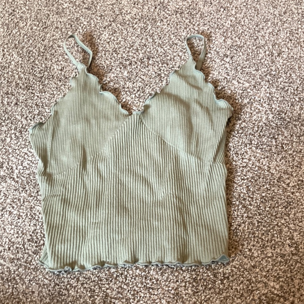 Green crop top